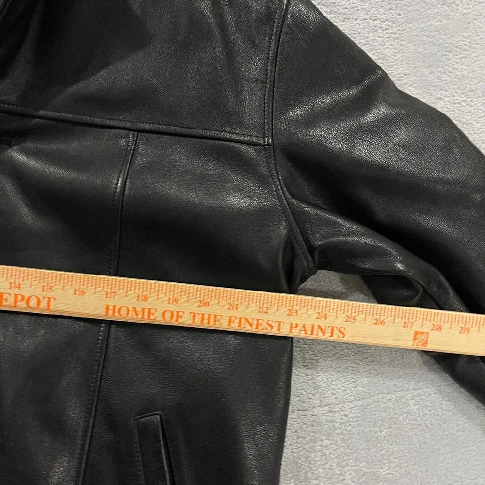 VTG Banana Republic Leather Jacket Mens‎ L Moto 90s Button Grunge Biker